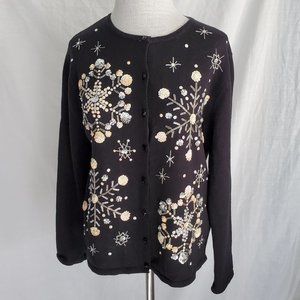 2004 Beaded Snowflake Christmas Sweater